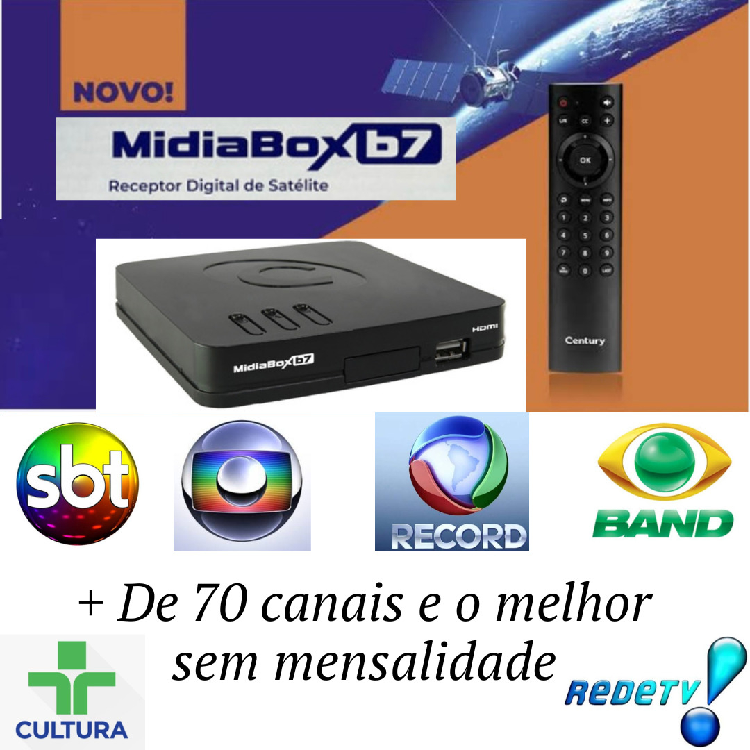 Century Receptor Midiabox B7 Midia Box B7 H265 Sat Regional Essência Brasileira